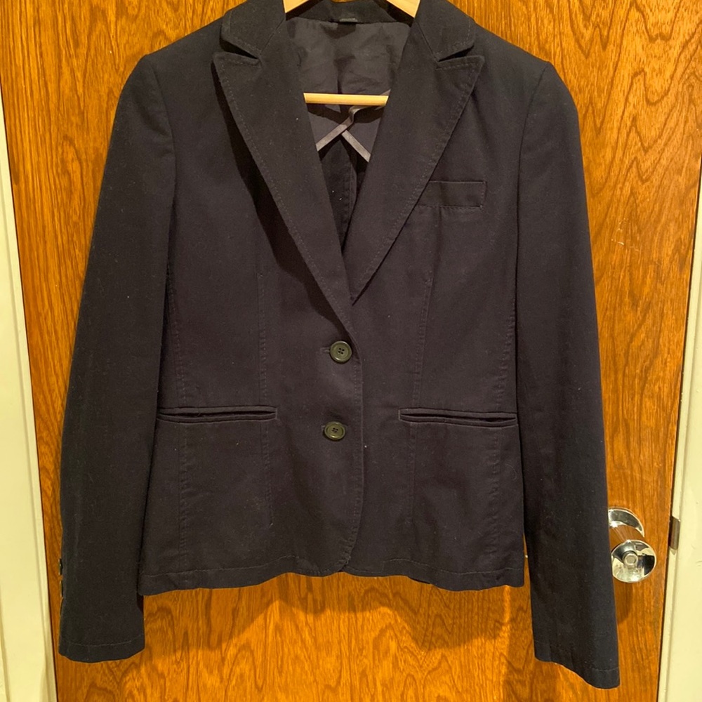 Navy Size 4 Banana Republic Cotton Blazer